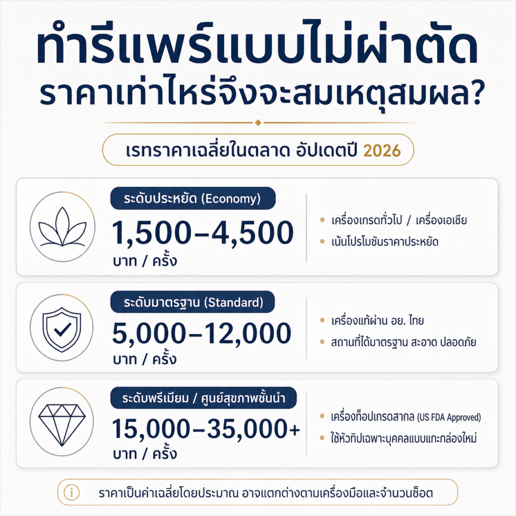 ทำรีแพร์ไม่ผ่าตัดราคาเท่าไร